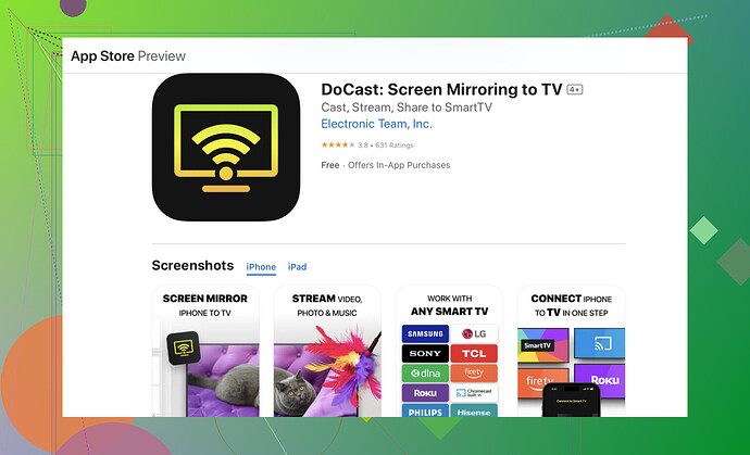 How do I mirror my iPhone to a Toshiba TV?