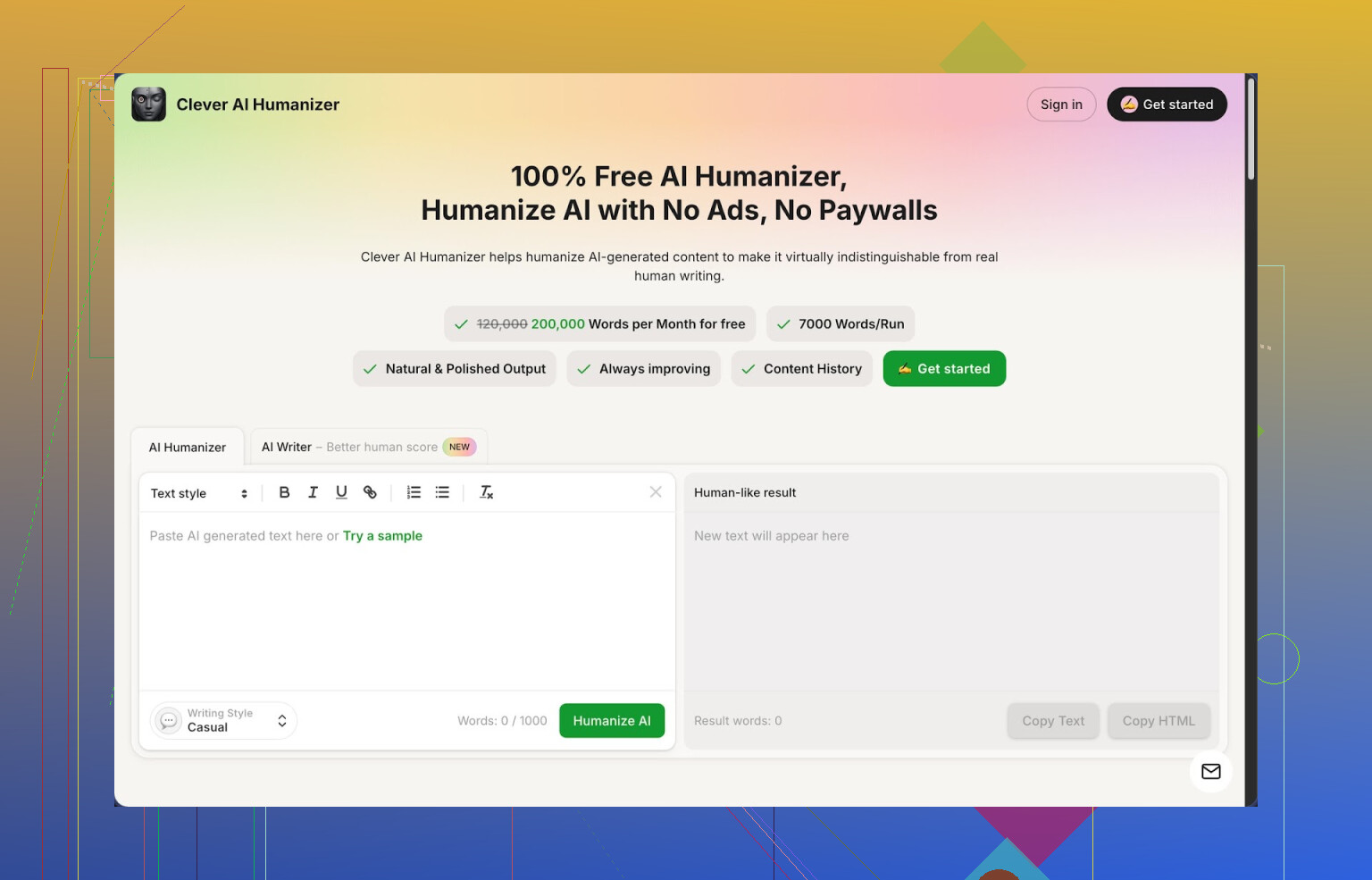 1. Clever AI Humanizer review